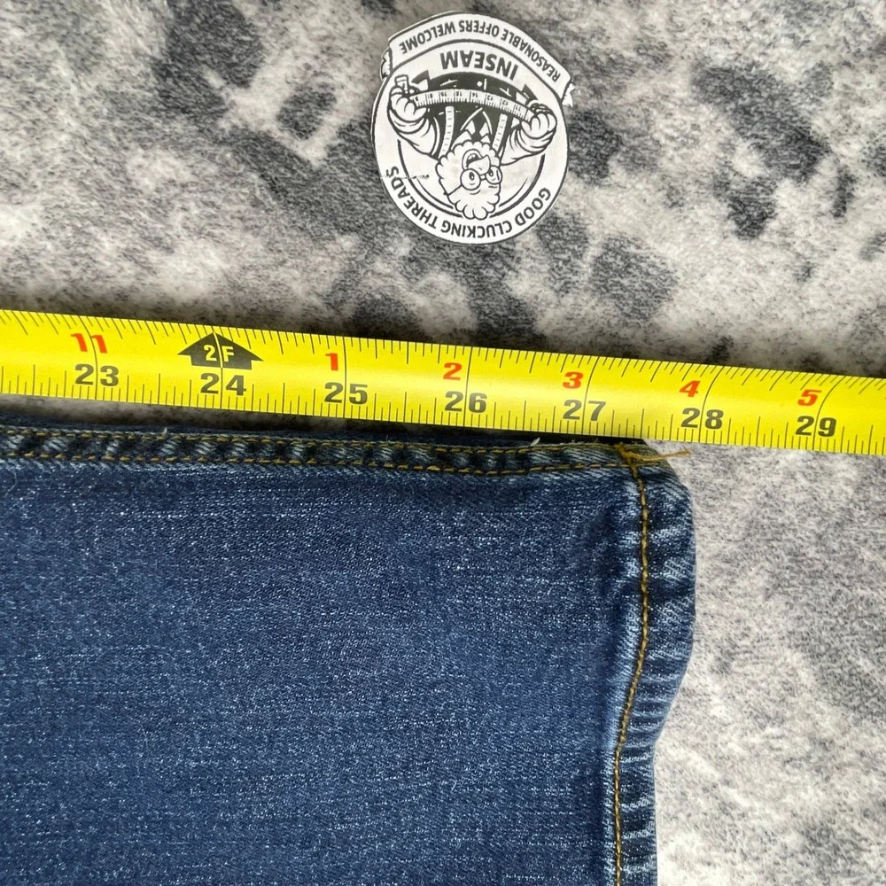 Banana Republic Mens 34x30 Straight‎ Jeans Blue Medium Wash Whiskered Denim